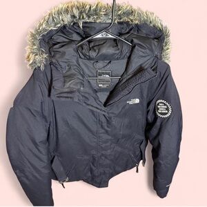 The North Face Women's black Jacket with Faux Fur Hood